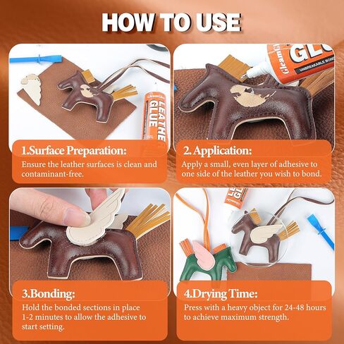 Leather Glue 60ml - Extra Strong, Waterproof & Flexible Adhesive - Fast-Drying Repair Glue for Leather & Vinyl - Ideal for Shoes, Bags, Sofas, Jackets, Car Seats & More in Kuwait