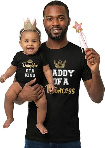 مجموعة قمصان Tstars King & Princess Daddy and Me المتطابقة للأب والابنة in Saudi Arabia