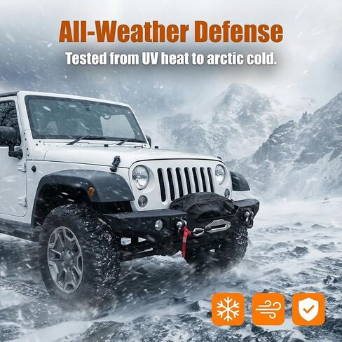 Car Winch Cover, 8500-17500 lbs Dust-Proof Oxford Fabric Heavy Duty Vehicle Electric Hoist Protection Cover, Waterproof Automotive Winches Accessories, Universal Fit in Kuwait