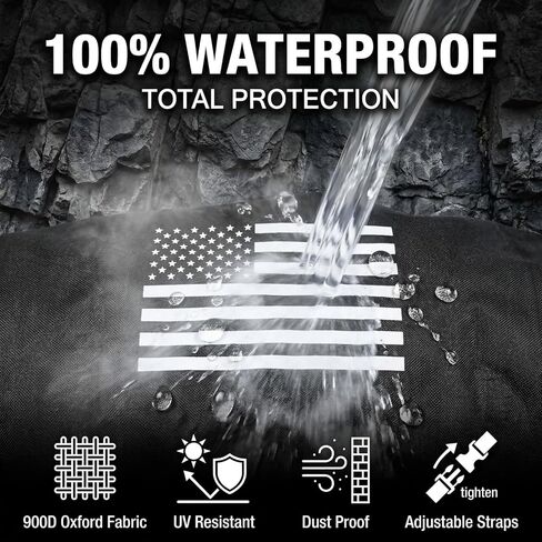 Badlands Winch Cover 12000 lb Waterproof, Heavy Duty 900D Oxford Fabric Dust-Proof Sunproof Winch Accessories with Reflective Ribbon for Electric Winch, Universal Fit for Most Standard Winches(Black) in Kuwait