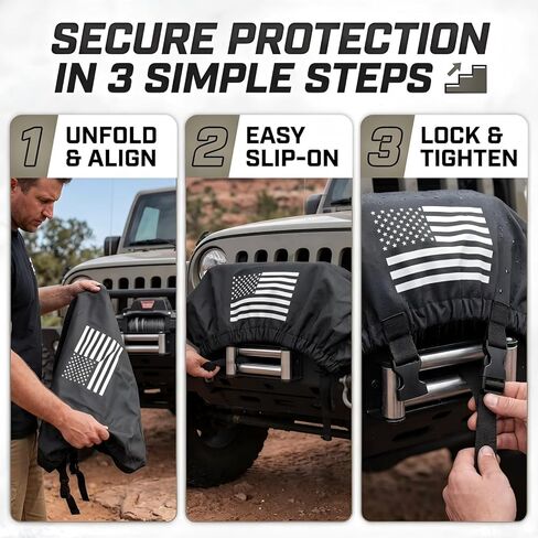 Badlands Winch Cover 12000 lb Waterproof, Heavy Duty 900D Oxford Fabric Dust-Proof Sunproof Winch Accessories with Reflective Ribbon for Electric Winch, Universal Fit for Most Standard Winches(Black) in Kuwait