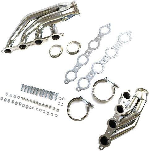 Exhaust Headers for LSX LS1 LS2 LS3 LS6, 1 3/4" Primaries 3" Collector, Polished Stainless Steel Turbo Headers, Fit for Small Block V8 5.7L 6.0L 6.2L Engines, Forward Facing Up in Kuwait