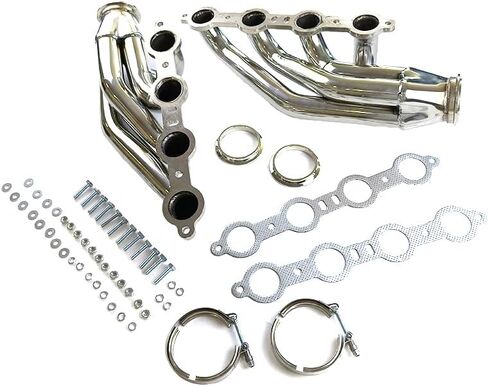 Exhaust Headers for LSX LS1 LS2 LS3 LS6, 1 3/4" Primaries 3" Collector, Polished Stainless Steel Turbo Headers, Fit for Small Block V8 5.7L 6.0L 6.2L Engines, Forward Facing Up in Kuwait