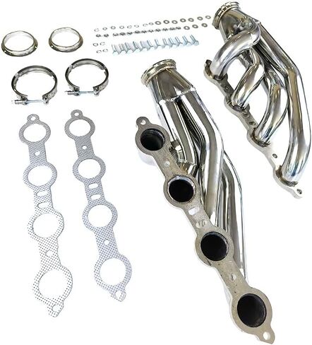 Exhaust Headers for LSX LS1 LS2 LS3 LS6, 1 3/4" Primaries 3" Collector, Polished Stainless Steel Turbo Headers, Fit for Small Block V8 5.7L 6.0L 6.2L Engines, Forward Facing Up in Kuwait