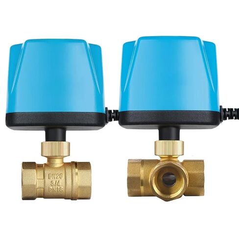 2 طرق، 3 طرق DC12V-24V أو AC220V صمام كروي نحاسي بمحرك، 3 أسلاك 2 صمام كروي كهربائي للتحكم DN15 DN20 DN25 DN32 DN40 DN50 (DN15 DC12V-24V 3 طرق) in Kuwait