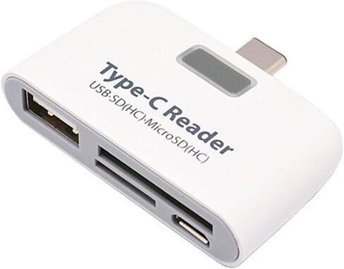 قارئ بطاقات من النوع المدمج بمحور USB واحد من HOMSFOU متوافق مع OTG، تصميم خفيف الوزن للسفر والعمل باللون الأبيض in Kuwait