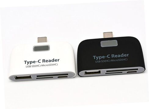 قارئ بطاقات من النوع المدمج بمحور USB واحد من HOMSFOU متوافق مع OTG، تصميم خفيف الوزن للسفر والعمل باللون الأبيض in Kuwait