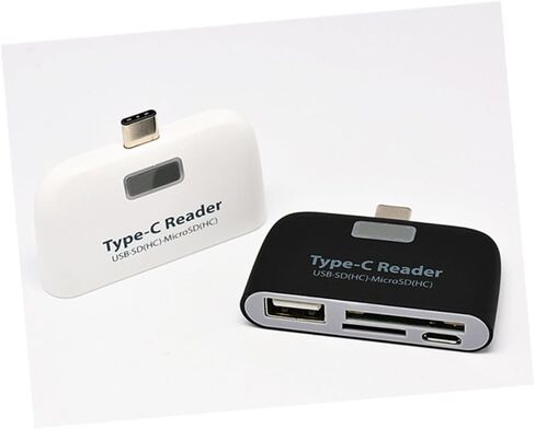 قارئ بطاقات من النوع المدمج بمحور USB واحد من HOMSFOU متوافق مع OTG، تصميم خفيف الوزن للسفر والعمل باللون الأبيض in Kuwait