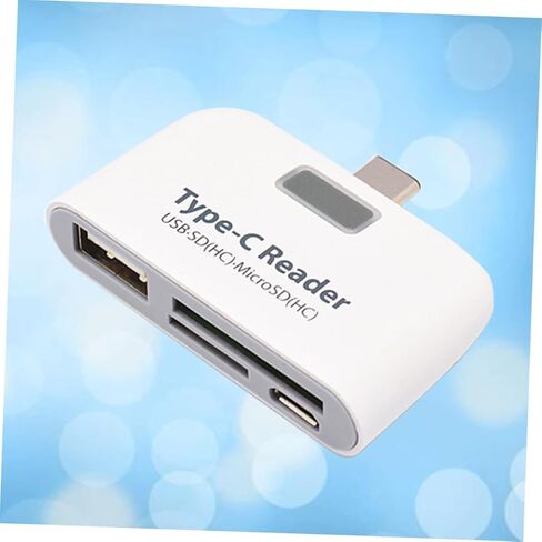 قارئ بطاقات من النوع المدمج بمحور USB واحد من HOMSFOU متوافق مع OTG، تصميم خفيف الوزن للسفر والعمل باللون الأبيض in Kuwait