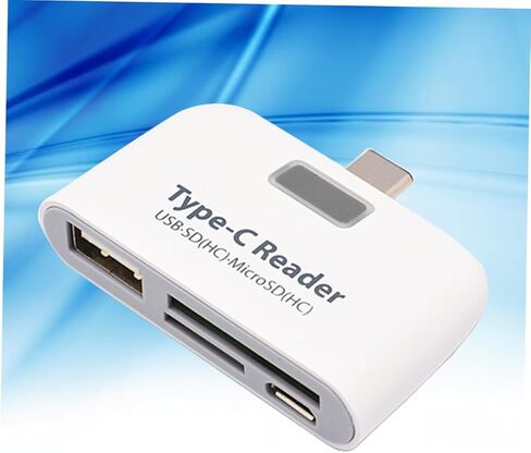 قارئ بطاقات من النوع المدمج بمحور USB واحد من HOMSFOU متوافق مع OTG، تصميم خفيف الوزن للسفر والعمل باللون الأبيض in Kuwait