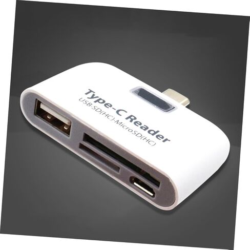 قارئ بطاقات من النوع المدمج بمحور USB واحد من HOMSFOU متوافق مع OTG، تصميم خفيف الوزن للسفر والعمل باللون الأبيض in Kuwait