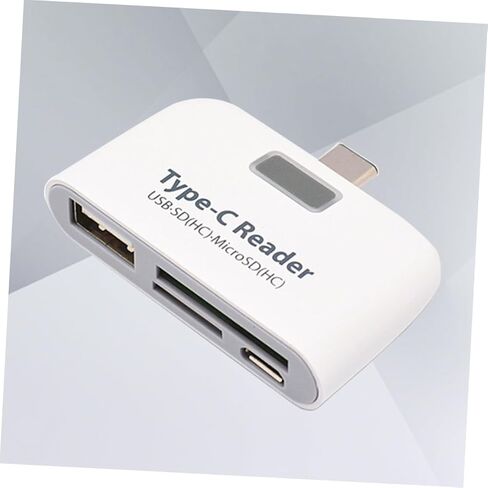 قارئ بطاقات من النوع المدمج بمحور USB واحد من HOMSFOU متوافق مع OTG، تصميم خفيف الوزن للسفر والعمل باللون الأبيض in Kuwait