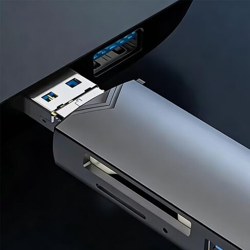 6-in-1 Type-C USB Card Reader for Mobile Phones and Computers with USB/Micro/USB-C Interfaces, Plug and Play, OTG Support, SD Card Compatible in Kuwait