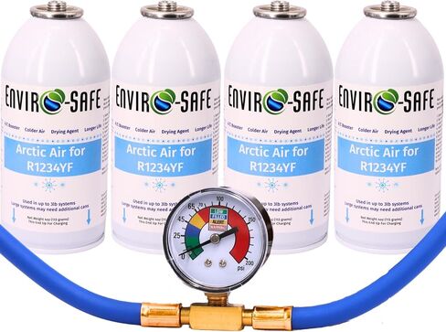 ENVIRO-SAFE Arctic Air لأنظمة R1234yf مع مقياس الشحن، 4 علب in Kuwait