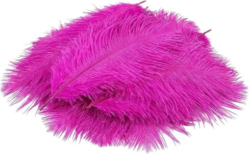 50PCS 15-20cm/6-8inch Colorful Real Natural Ostrich Feather Plume Stage Performance Props DIY Crafting Accessories for Party Home Wedding Centerpieces Party Festival Carnival Decoration(Hot Pink) in Saudi Arabia