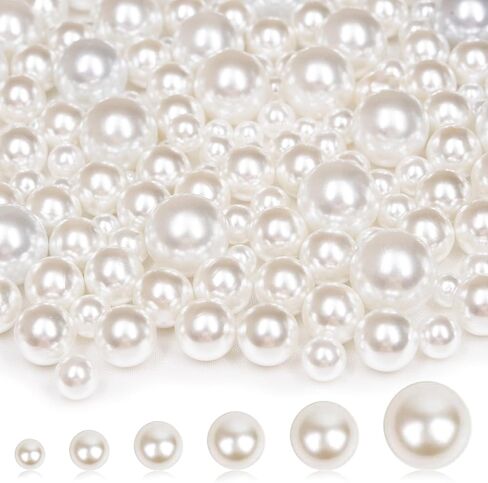 2000PCS Pearls for Crafting, Ivory No Hole Beads for Centerpieces Vases, Assorted Sizes Bulk Fake Pearls Beads for Vase Filler, Candles Centerpiece, DIY Crafts, Jewelry Making (4/6/8/10/14/20mm) in Kuwait