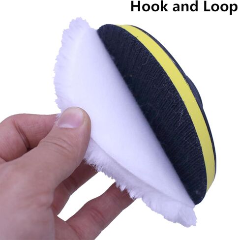 7PCS 3 Inch Wool Polishing Buffing Pad, with Hook and Loop Back, Car Buffer Drill Attachment with M10 Drill Adapter, Car Buffer Polisher Kit for Polishing, Waxing, Detailing in Kuwait