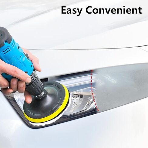 7PCS 3 Inch Wool Polishing Buffing Pad, with Hook and Loop Back, Car Buffer Drill Attachment with M10 Drill Adapter, Car Buffer Polisher Kit for Polishing, Waxing, Detailing in Kuwait