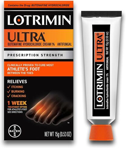 Lotrimin Ultra، كريم قدم الرياضي لمدة أسبوع واحد، أنبوب 1.1 أونصة مع مسحوق القدم العلاجي للوقاية اليومية من قدم الرياضي، زجاجة 1 أونصة in Saudi Arabia