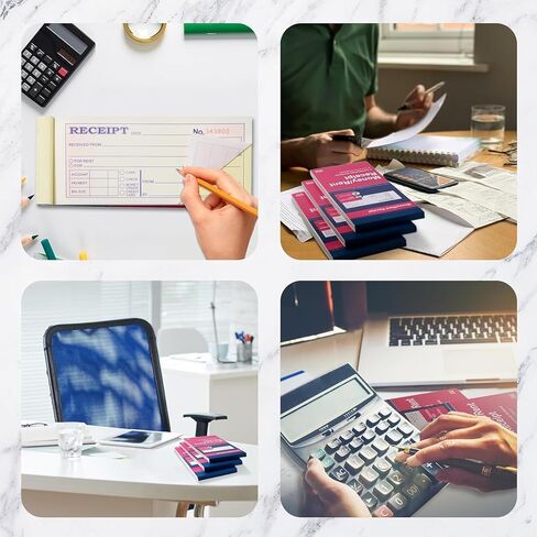 XKDOUS 2 Pack Money and Rent Receipt Book, 2-Part Carbonless, 2-3/4" x 6-1/2" Receipt Book for Small Business, 50 Sets per Book in Kuwait