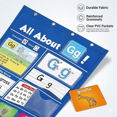 مخطط جيب لتعلم الحروف الأبجدية من TEPU للأطفال، مخطط حائط ABC مع بطاقات فلاش، تتبع الحروف وممارسة الكتابة اليدوية، أنشطة التعلم في مرحلة ما قبل المدرسة ورياض الأطفال في المنزل، مجموعة جميع الحروف المكونة من 26 حرفًا in Kuwait
