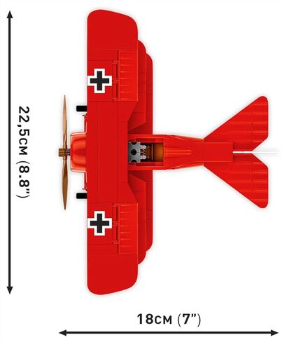 COBI Historical Collection: Great War Fokker DR.1 RED Baron Plane Building Set, 221 Pieces in Kuwait