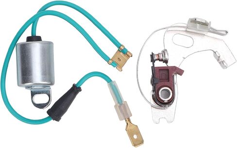 Distributor Points and Condenser Set, Metal Construction, Replacement for 43D 45D 4 6 Cylinder - Durable Professional Kit, Reliable Ignition Performance, Ideal for Vehicle in Kuwait