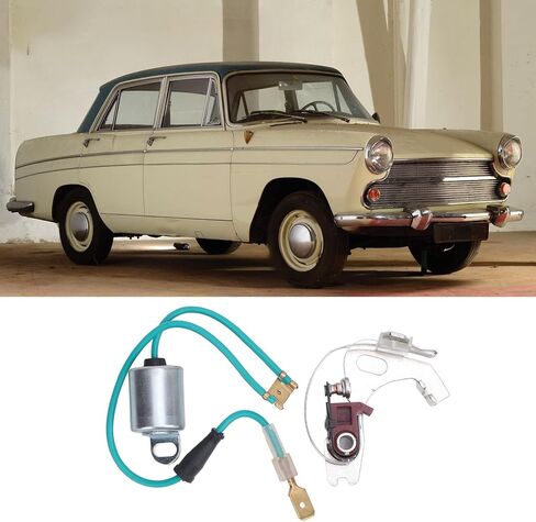 Distributor Points and Condenser Set, Metal Construction, Replacement for 43D 45D 4 6 Cylinder - Durable Professional Kit, Reliable Ignition Performance, Ideal for Vehicle in Kuwait