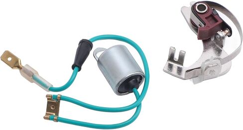 Distributor Points and Condenser Set, Metal Construction, Replacement for 43D 45D 4 6 Cylinder - Durable Professional Kit, Reliable Ignition Performance, Ideal for Vehicle in Kuwait