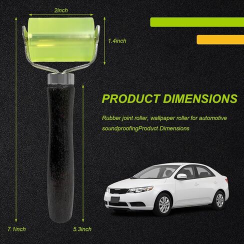 Car Sound Deadening Seam Roller, Rubber Audio Noise Filter Application Wheel Roller w/Plastic Handle, Auto Noise Insulation Seam Rolling Wheel for Heat Abatement Mat Wallpaper in Kuwait
