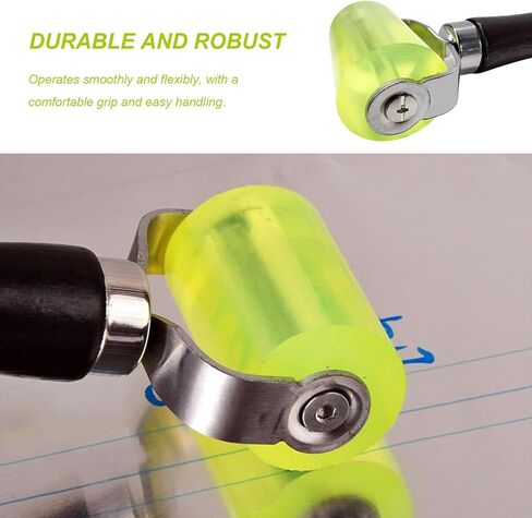 Car Sound Deadening Seam Roller, Rubber Audio Noise Filter Application Wheel Roller w/Plastic Handle, Auto Noise Insulation Seam Rolling Wheel for Heat Abatement Mat Wallpaper in Kuwait