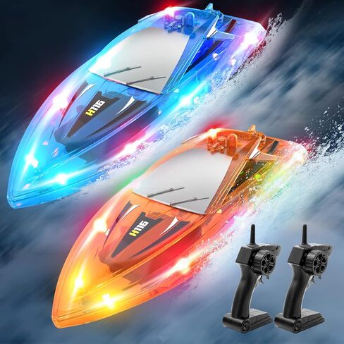 RC Boat Kids قوارب التحكم عن بعد لألعاب مياه حمام السباحة للبحيرات لعبة حوض الاستحمام مع وقت تشغيل 60 دقيقة، الجسم بالكامل مقاوم للماء، إنذار منخفض للبطارية، 2.4 جيجا هرتز، بطارية قابلة للشحن، عبوتان in Kuwait