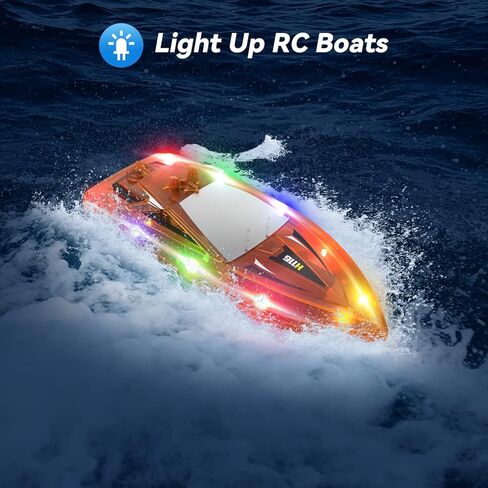 RC Boat Kids قوارب التحكم عن بعد لألعاب مياه حمام السباحة للبحيرات لعبة حوض الاستحمام مع وقت تشغيل 60 دقيقة، الجسم بالكامل مقاوم للماء، إنذار منخفض للبطارية، 2.4 جيجا هرتز، بطارية قابلة للشحن، عبوتان in Kuwait