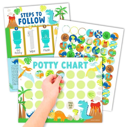 Dinosaur Potty Training Chart For Toddlers Boys - Potty Chart For Boys With Stickers, Sticker Chart For Kids Potty Training Chart For Toddlers Boys, Potty Sticker Chart For Toddlers Boy, Potty Rewards in Saudi Arabia