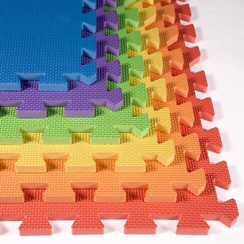 FlooringInc Baby Play Mat for Floor, Extra Large 2'x2' Foam Floor Tiles for Kids, Soft Interlocking Puzzle Mat, 1/2 Inch Thick, Non-Toxic EVA (Moonbeam, 6 Tile Pack, 24 Sq Ft) in Kuwait
