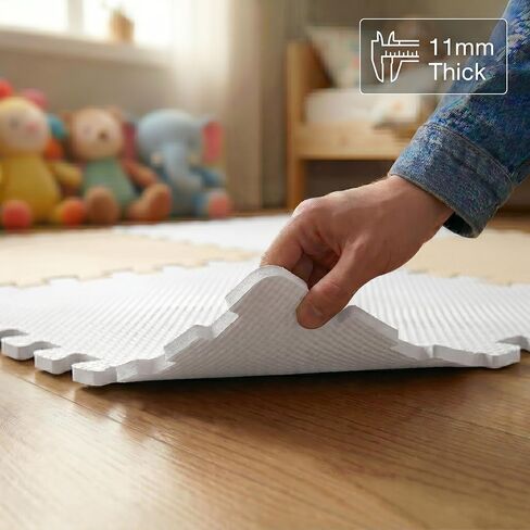 FlooringInc Baby Play Mat for Floor, Extra Large 2'x2' Foam Floor Tiles for Kids, Soft Interlocking Puzzle Mat, 1/2 Inch Thick, Non-Toxic EVA (Moonbeam, 6 Tile Pack, 24 Sq Ft) in Saudi Arabia