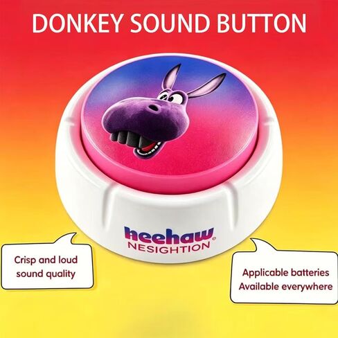 The Donkey HEE-Haw Prank Button Packed with 9 Hilarious Donkey Call Variations for Endless Laughs, Perfect As an Stress-Relieving Toy that Comes Ready with Batteries Lncluded in Kuwait
