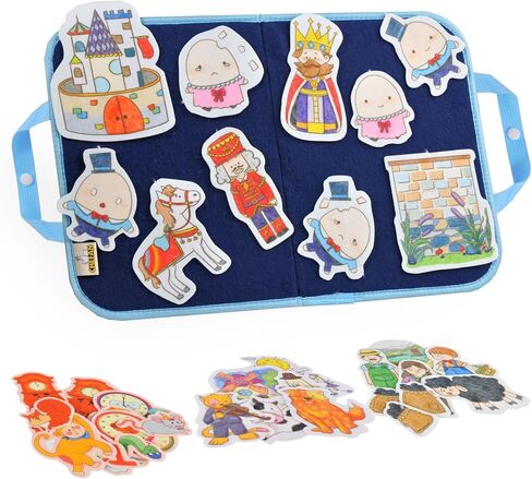 CHEFAN Felt Board for Toddlers,4 Sets Flannel Board Stories for Preschool Activity,Little Red Hen,The Ant and The Grasshopper,The Goose That Laid The Golden Egg and The Emperor's New Clothes in Kuwait