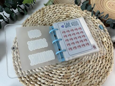 1000 Mini Binder Savings Challenge Binder، كتاب تحديات توفير الأموال الشهرية مع مغلفات، ملف الميزانية مع مظاريف نقدية، أزرق in Kuwait