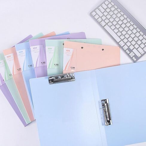 Punchless Clamp Binder, Ringless Binder Holds 100 Letter Size Pages, Documents, Folders for Documents, 8.5x11 Folder with Double Metal Clips for Home or Office, 4 Colors in Saudi Arabia