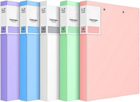 Punchless Clamp Binder, Ringless Binder Holds 100 Letter Size Pages, Documents, Folders for Documents, 8.5x11 Folder with Double Metal Clips for Home or Office, 4 Colors in Saudi Arabia
