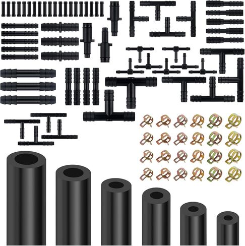 6PCS 5Ft Silicone Vacuum Hose Automotive,Vacuums Hose Kit Includes ID 1/8",3/8",5/32",3/16",5/16",1/4",Professional Vacuum Lines Automotive Kit for Transporting Water/Air (Blue) in Saudi Arabia