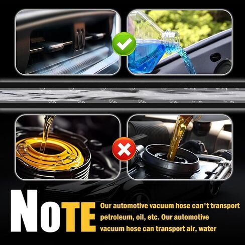 6PCS 5Ft Silicone Vacuum Hose Automotive Kit,ID 1/8" 5/32" 3/16" 1/4" 5/16" 3/8" Vacuum Lines Automotive & Hose Clamp & Vacuums Line Connectors,Professional Vacuums Line Kit in Kuwait