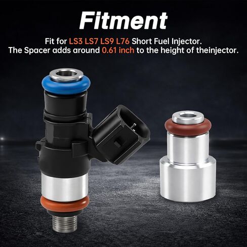 FUSCH 8PCS LS Fuel Injector Adapter Spacer Kit, LS3 LS7 LS9 L76 to LS2 Intake Fuel Rail, 6061 Aluminum Injector Extenders, Adds 0.59" Height in Kuwait