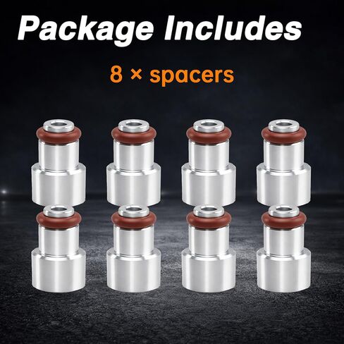 FUSCH 8PCS LS Fuel Injector Adapter Spacer Kit, LS3 LS7 LS9 L76 to LS2 Intake Fuel Rail, 6061 Aluminum Injector Extenders, Adds 0.59" Height in Kuwait