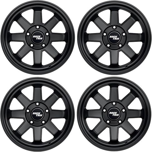 RockTrix RT116 15in Wheels 15x7, 5x114.3 Bolt Pattern, 5+2 offset, UTV SxS Rims, Compatible with Polaris RZR Pro R, RZR Pro S, Turbo R, Xpedition ADV XP, 5/114.3 Matte Black, Set of 4 in Kuwait