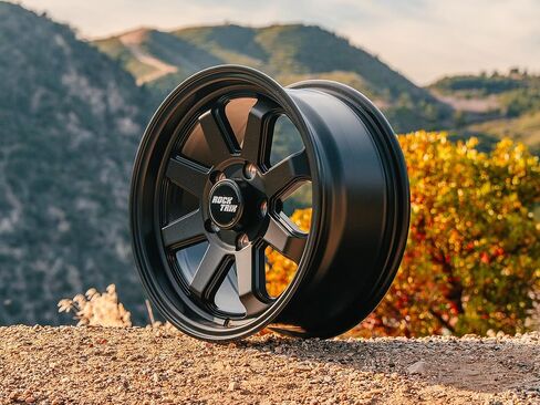 RockTrix RT116 15in Wheels 15x7, 5x114.3 Bolt Pattern, 5+2 offset, UTV SxS Rims, Compatible with Polaris RZR Pro R, RZR Pro S, Turbo R, Xpedition ADV XP, 5/114.3 Matte Black, Set of 4 in Kuwait
