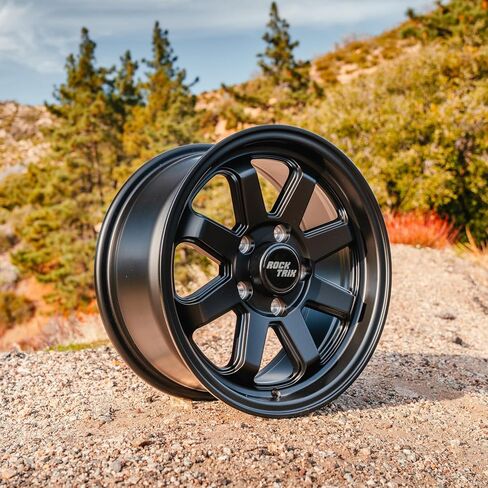 RockTrix RT116 15in Wheels 15x7, 5x114.3 Bolt Pattern, 5+2 offset, UTV SxS Rims, Compatible with Polaris RZR Pro R, RZR Pro S, Turbo R, Xpedition ADV XP, 5/114.3 Matte Black, Set of 4 in Kuwait