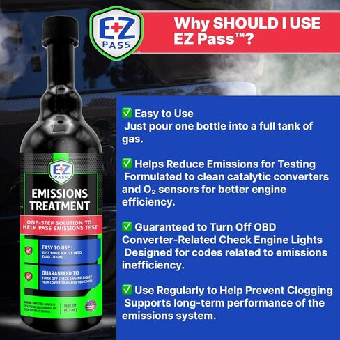 EZ PASS™ Emissions Treatment | Catalytic Converter & O2 Sensor Cleaner | Emissions System Support | Smog Test Prep | 16 Fl oz, 2-Pack in Saudi Arabia