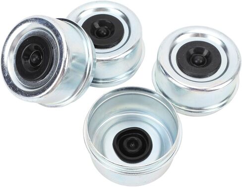 AMONIDA 4pcs Trailer Axle Dust Cap, Heavy Duty Metal Hub Grease Cover with 4 Rubber Plugs, for 7000 8000 Lbs Axles, Dexter Trailer & RV in Kuwait